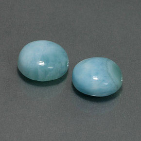 Gemas de larimar azul natural de  ct, corte redondo, opaco