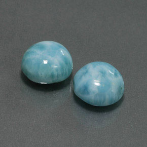 Gemas de larimar Azul natural de  ct, Corte Redondo, Opaco