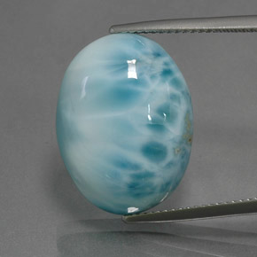 larimar Azul natural de 16.87 ct, Corte Óvalo, Opaco