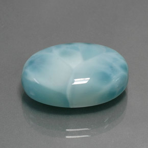 Larimar azul natural de 24,16 ct, corte óvalo, opaco