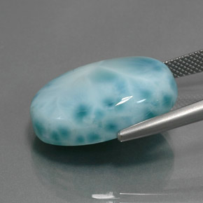 Larimar azul natural de 24,16 ct, corte óvalo, opaco