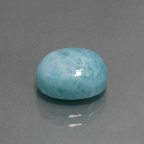 Larimar azul natural de 4,73 ct, corte óvalo, opaco