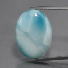 larimar Azul natural de 15.28 ct, Ovalada, Opaco