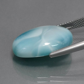larimar Azul natural de 15.28 ct, Ovalada, Opaco