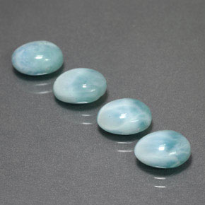 Gemas de larimar Azul verdoso natural de  ct, Corte Óvalo, Opaco