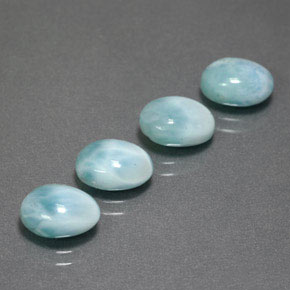 Gemas de larimar Azul verdoso natural de  ct, Corte Óvalo, Opaco
