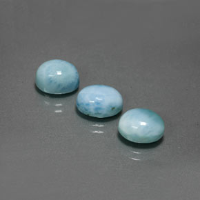 Gemas de larimar azul natural de  ct, corte óvalo, opaco