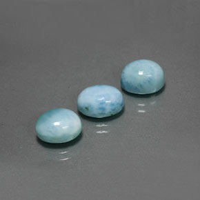 Gemas de larimar azul natural de  ct, corte óvalo, opaco