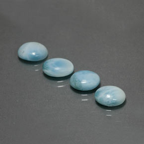 Gemas de larimar Azul natural de  ct, Corte Óvalo, Opaco
