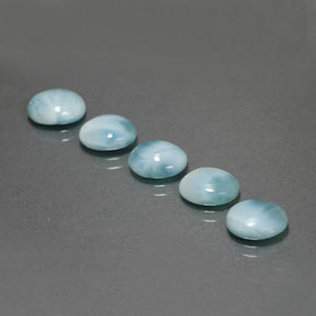 Gemas de larimar azul natural de  ct, corte óvalo, opaco
