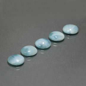Gemas de larimar azul natural de  ct, corte óvalo, opaco