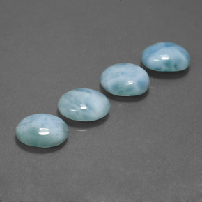 Gemas de larimar azul natural de  ct, corte óvalo, opaco