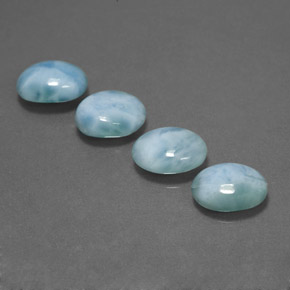 Gemas de larimar azul natural de  ct, corte óvalo, opaco