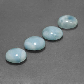 Gemas de larimar Azul natural de  ct, Corte Óvalo, Opaco