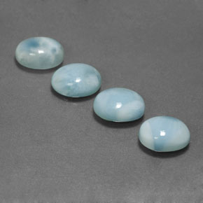 Gemas de larimar Azul natural de  ct, Corte Óvalo, Opaco