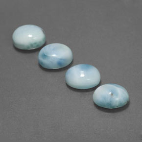 Gemas de larimar azul natural de  ct, corte óvalo, opaco