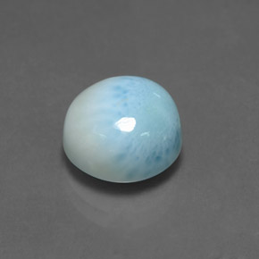 Larimar azul natural de 5,36 ct, corte redondo, opaco