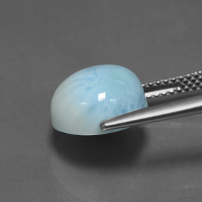 Larimar azul natural de 5,36 ct, corte redondo, opaco