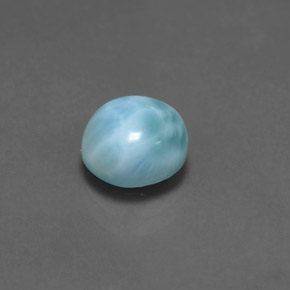 larimar Azul natural de 2.61 ct, Corte Redondo, Opaco