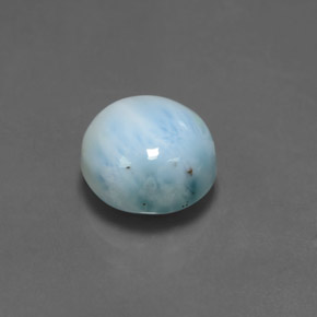 Larimar azul natural de 4,41 ct, corte redondo, opaco