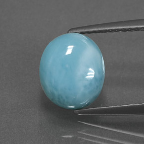 larimar Azul natural de 3.83 ct, Corte Óvalo, Opaco