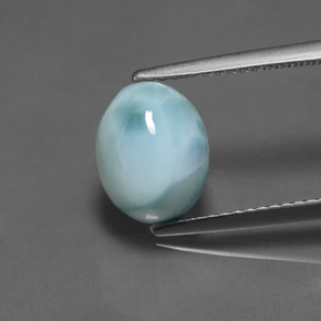 larimar Azul natural de 3.02 ct, Corte Óvalo, Opaco