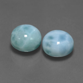 Gemas de larimar azul natural de  ct, corte redondo, opaco
