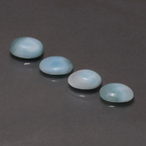 Gemas de larimar Azul verdoso natural de  ct, Corte Óvalo, Opaco