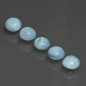 Gemas de larimar azul natural de  ct, corte redondo, opaco