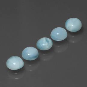 Gemas de larimar azul natural de  ct, corte redondo, opaco