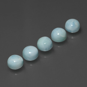 Gemas de larimar azul natural de  ct, corte redondo, opaco