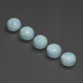Gemas de larimar azul natural de  ct, corte redondo, opaco