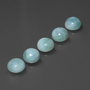 Gemas de larimar azul natural de  ct, corte redondo, opaco