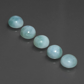 Gemas de larimar azul natural de  ct, corte redondo, opaco