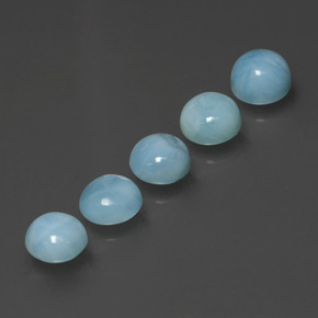 Gemas de larimar Azul natural de  ct, Corte Redondo, Opaco