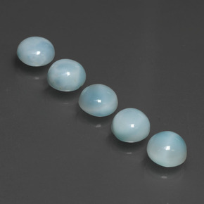 Gemas de larimar azul natural de  ct, corte redondo, opaco