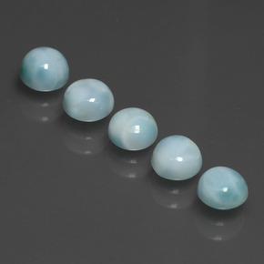 Gemas de larimar azul natural de  ct, corte redondo, opaco