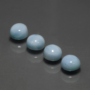 Gemas de larimar Azul natural de  ct, Corte Redondo, Opaco