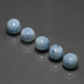 Gemas de larimar Azul natural de  ct, Corte Redondo, Opaco