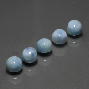 Gemas de larimar Azul natural de  ct, Corte Redondo, Opaco