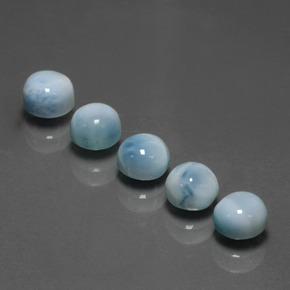 Gemas de larimar Azul natural de  ct, Corte Redondo, Opaco