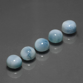 Gemas de larimar Azul natural de  ct, Corte Redondo, Opaco