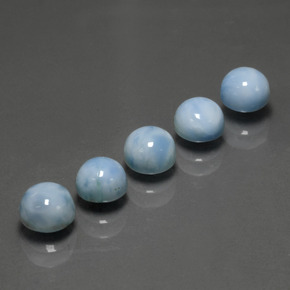 Gemas de larimar Azul natural de  ct, Corte Redondo, Opaco