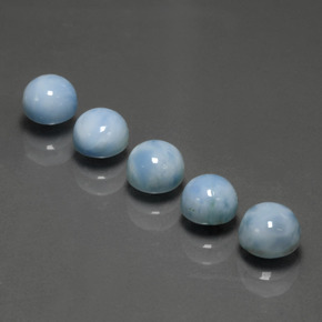 Gemas de larimar Azul natural de  ct, Corte Redondo, Opaco