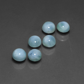Gemas de larimar azul natural de  ct, corte redondo, opaco