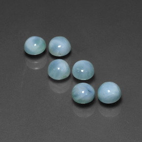 Gemas de larimar azul natural de  ct, corte redondo, opaco