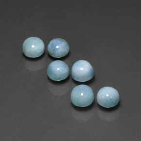 Gemas de larimar azul natural de  ct, corte redondo, opaco