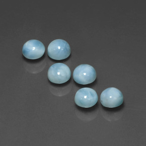 Gemas de larimar azul natural de  ct, corte redondo, opaco