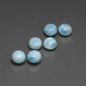Gemas de larimar Azul natural de  ct, Corte Redondo, Opaco