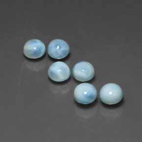 Gemas de larimar Azul natural de  ct, Corte Redondo, Opaco